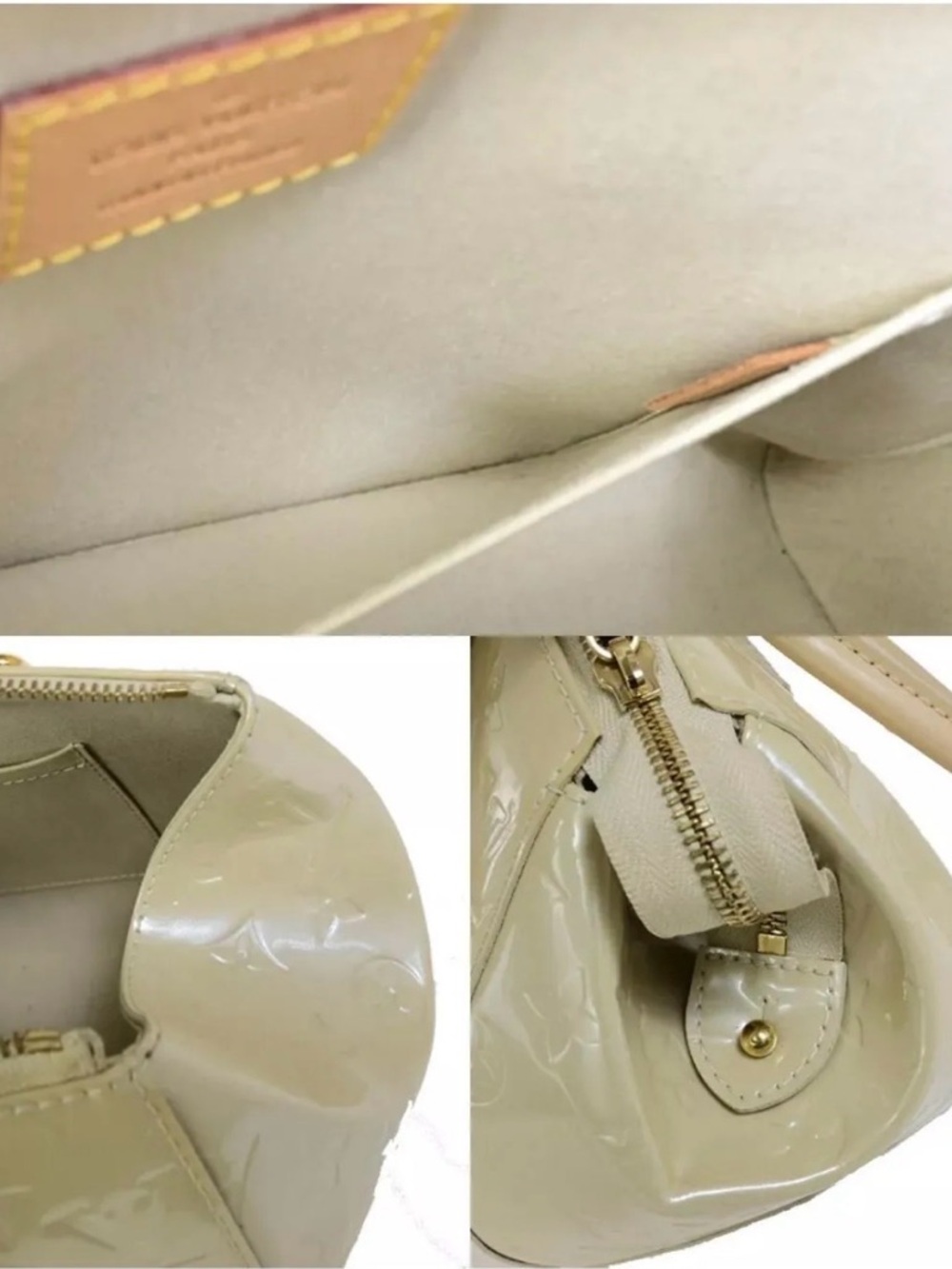 Louis Vuitton Cream Monogram Vernis Alma Handbag - Picture 9 of 15